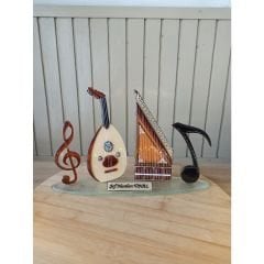 Ud Kanun Nota Cam Sol Anahtar Cam Biblo Hediyelik