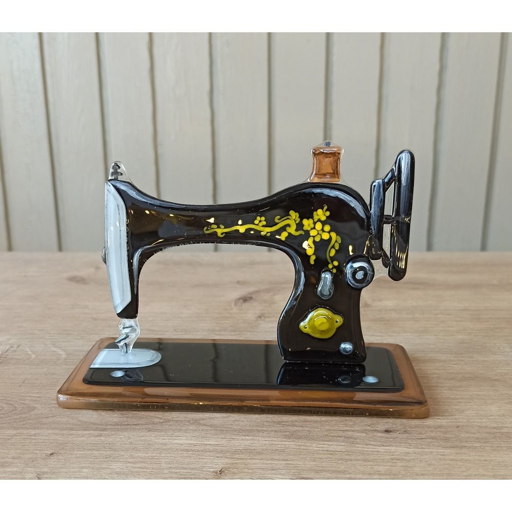 Dikiş Makinesi Cam Hediyelik Biblo 14cm
