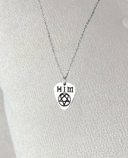 HIM Heartagram Rock Müzik Grubu Pena Kolye - Gümüş Kaplama ve Kaliteli Tasarım