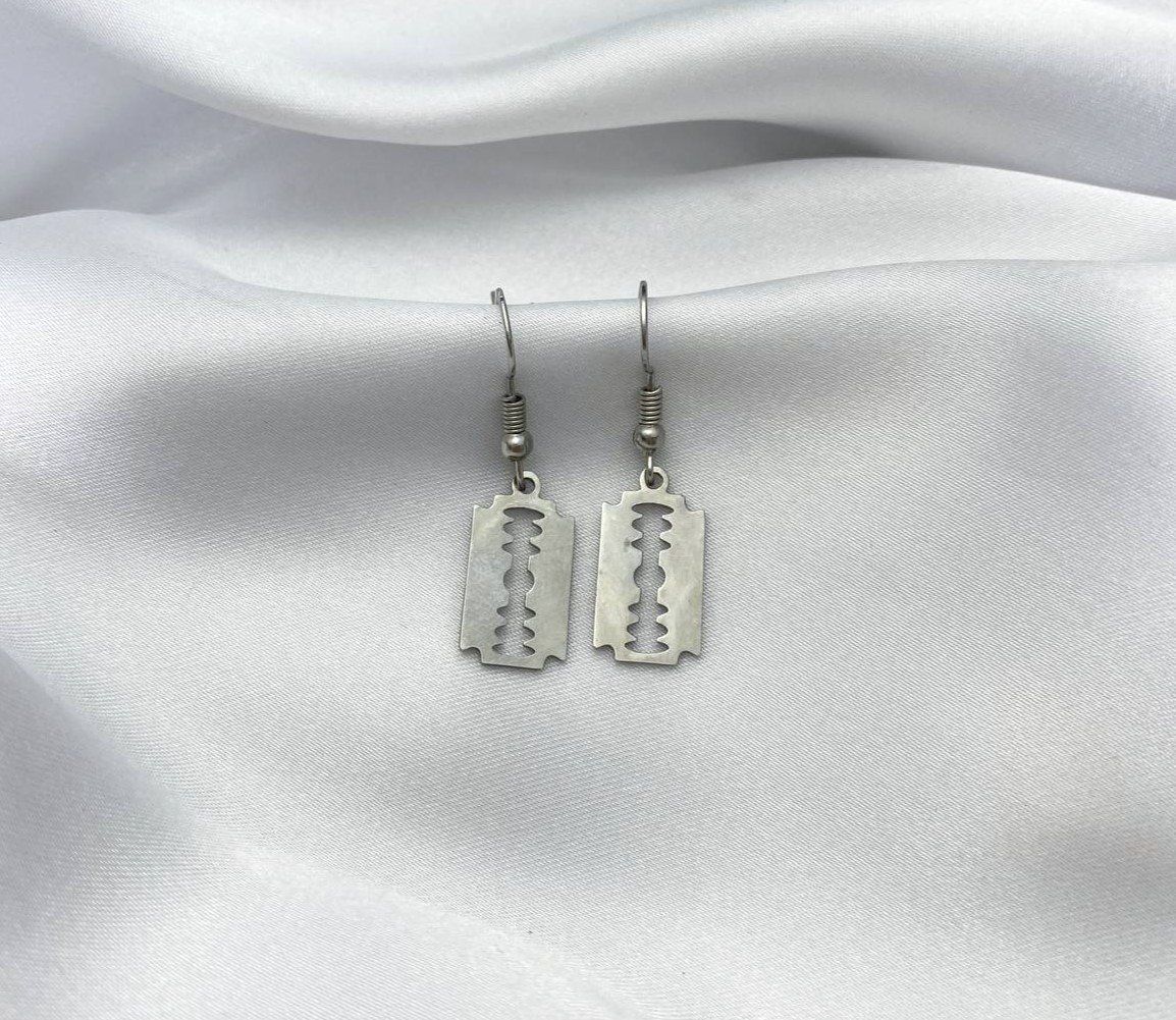 Jilet  Figürlü Tıraş Bıçağı Unisex Küpe