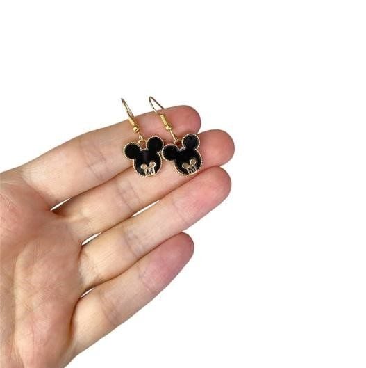 Mickey Mouse Başı Figürlü Çizgi Kahramanlar Küpe