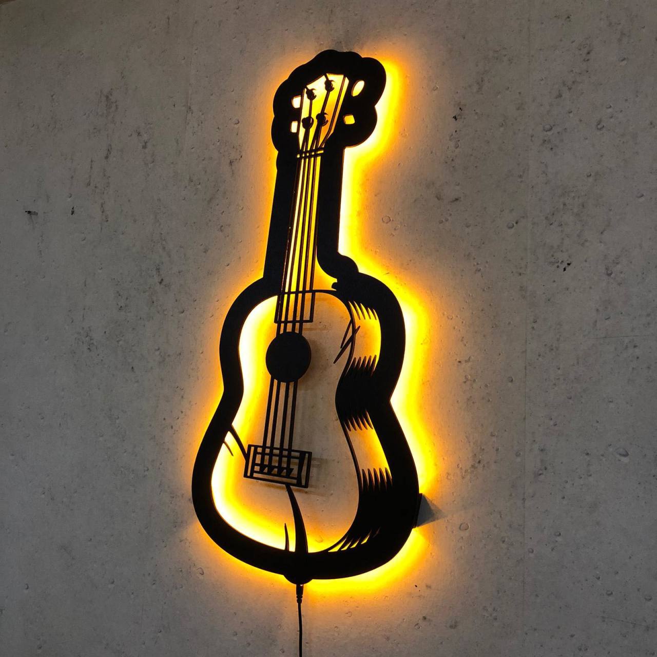 Klasik Gitar Duvar Dekoru Işıklı 50x100cm