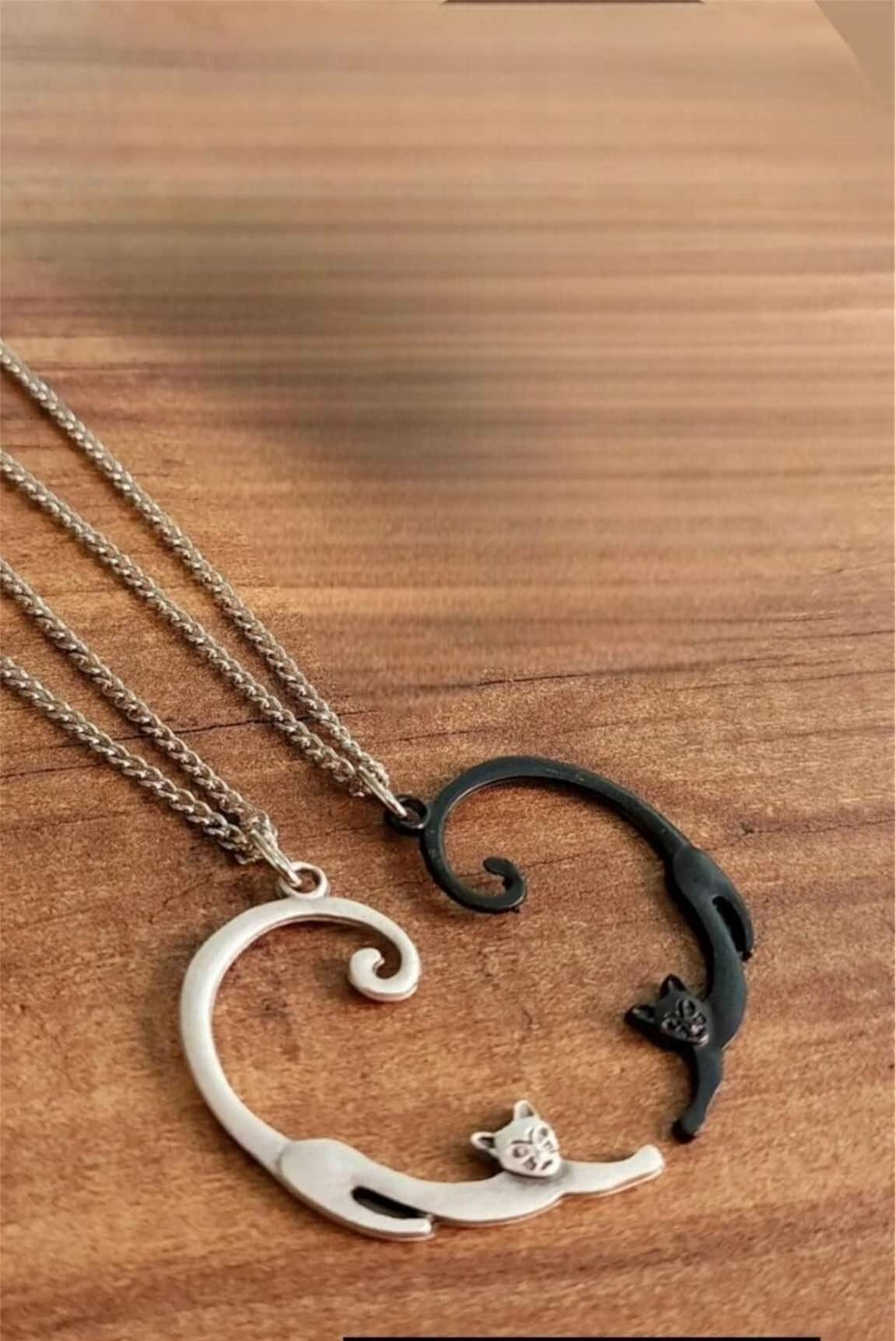 Best Friends Yin Yang Kedili Kolye Kalp Sevgili Çift İkili Arkadaş Kolyesi Punk Stil Wrap