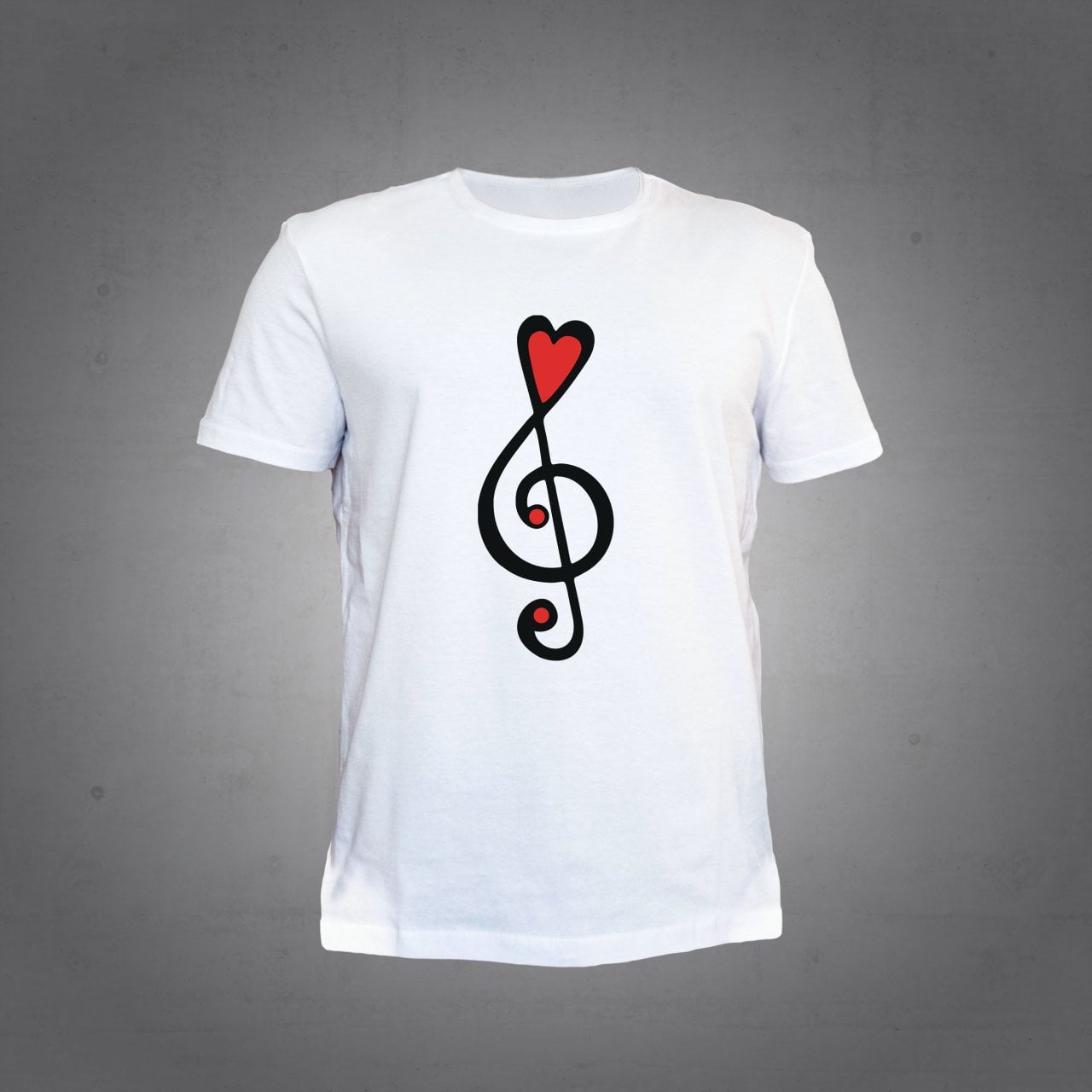 Sol Anahtar Kalp Beyaz T-Shirt L