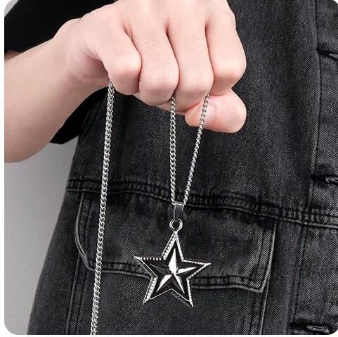 Yıldız Star Pentegram Paslanmaz Çelik 316L Kolye