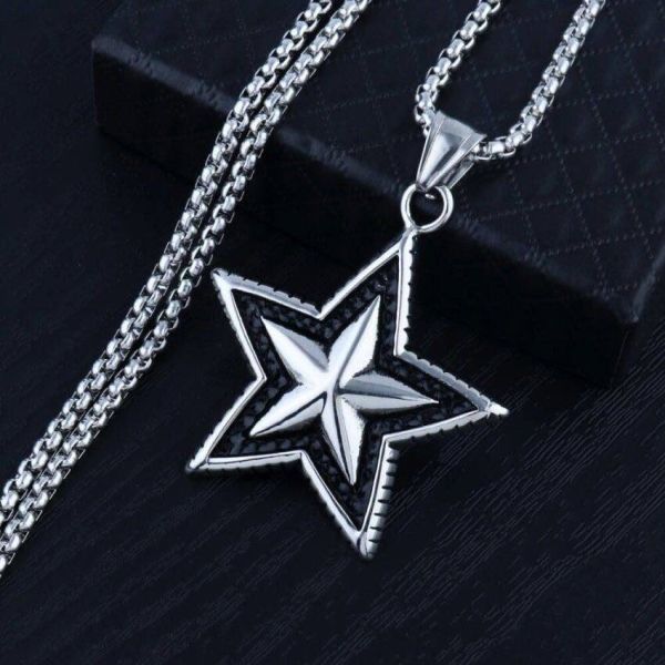 Yıldız Star Pentegram Paslanmaz Çelik 316L Kolye
