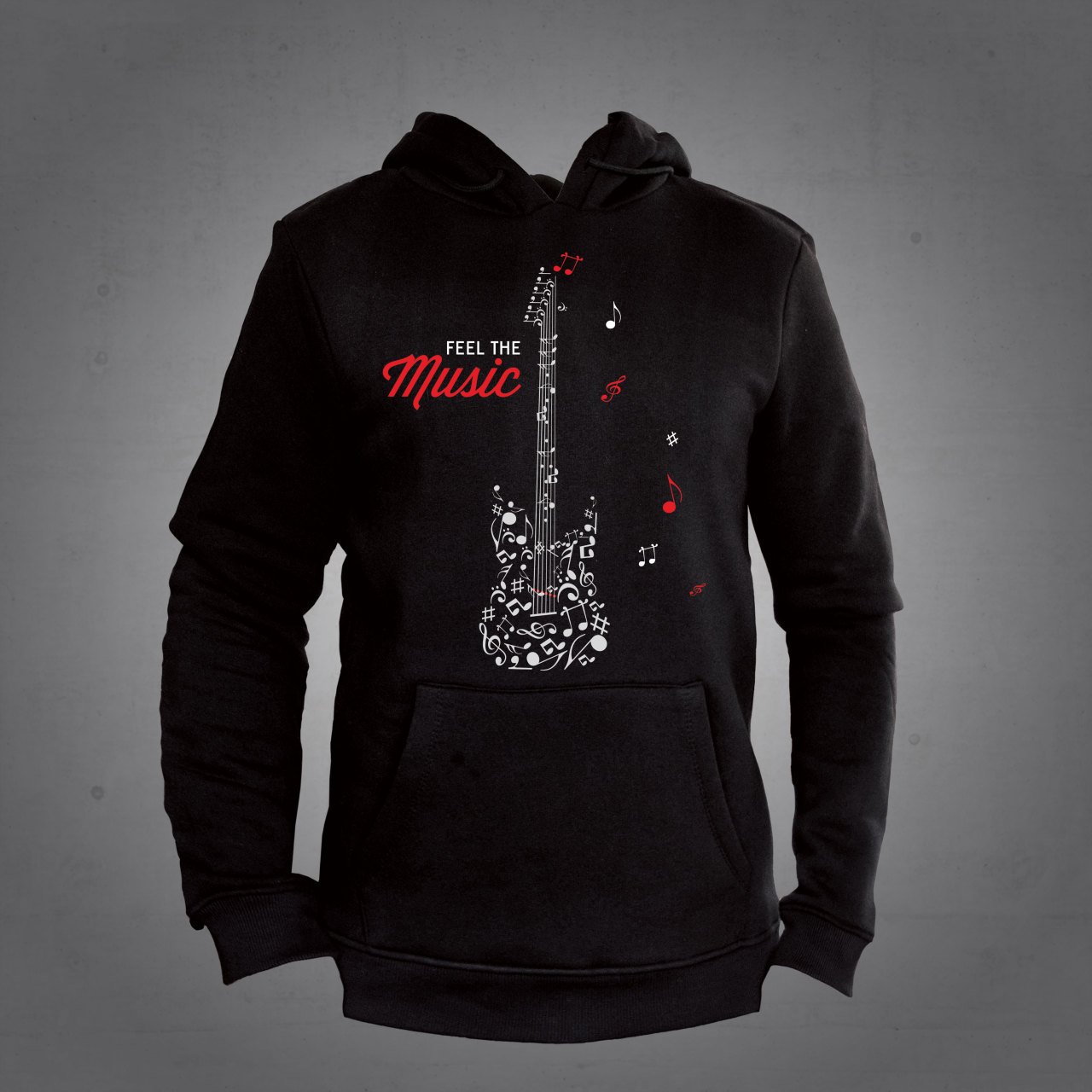 Gitar Notalar  Kapüşonlu Sweatshirt Hoodie L