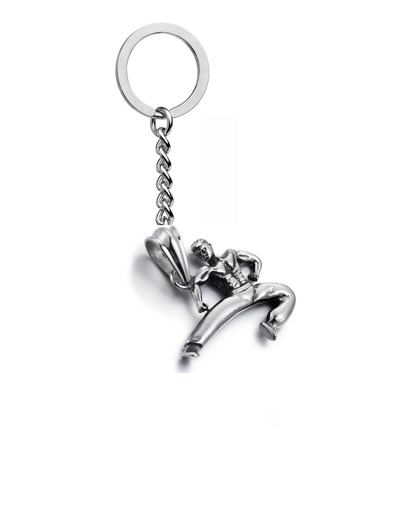 Kung Fu Unisex 925 Ayar Gümüş Kaplama Anahtarlık