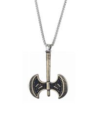 Savaşçı Viking Balta Eskitme Gümüş Kolye