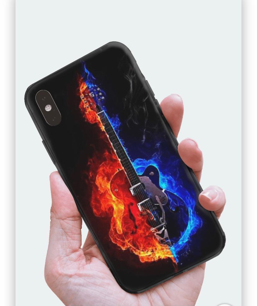 Alevli Buzlu Gitar Huawei Telefon Kılıfı
