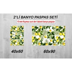 Kırmızı Mercan 2'li banyo klozet paspası