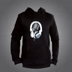 Kulaklık Mikrofon Kapüşonlu Sweatshirt Hoodie L