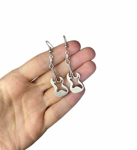 Alevli Gitar Müzik Figürlü Küpe