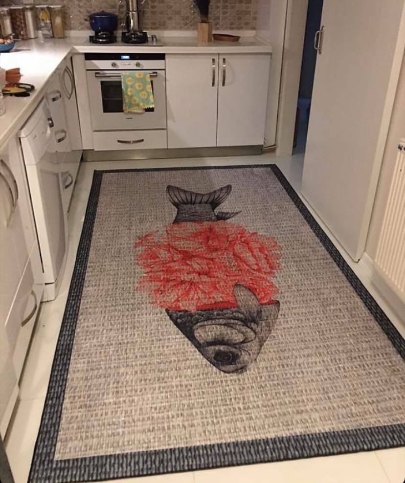 Renkli Balıklar Salon Halısı 100x150