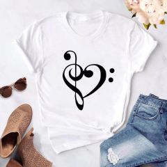 Kalp Sol Anahtar Fa Anahtar Unisex Tshirt