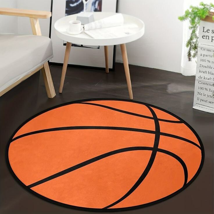 Basketbol Topu Yuvarlak Halı 100x100