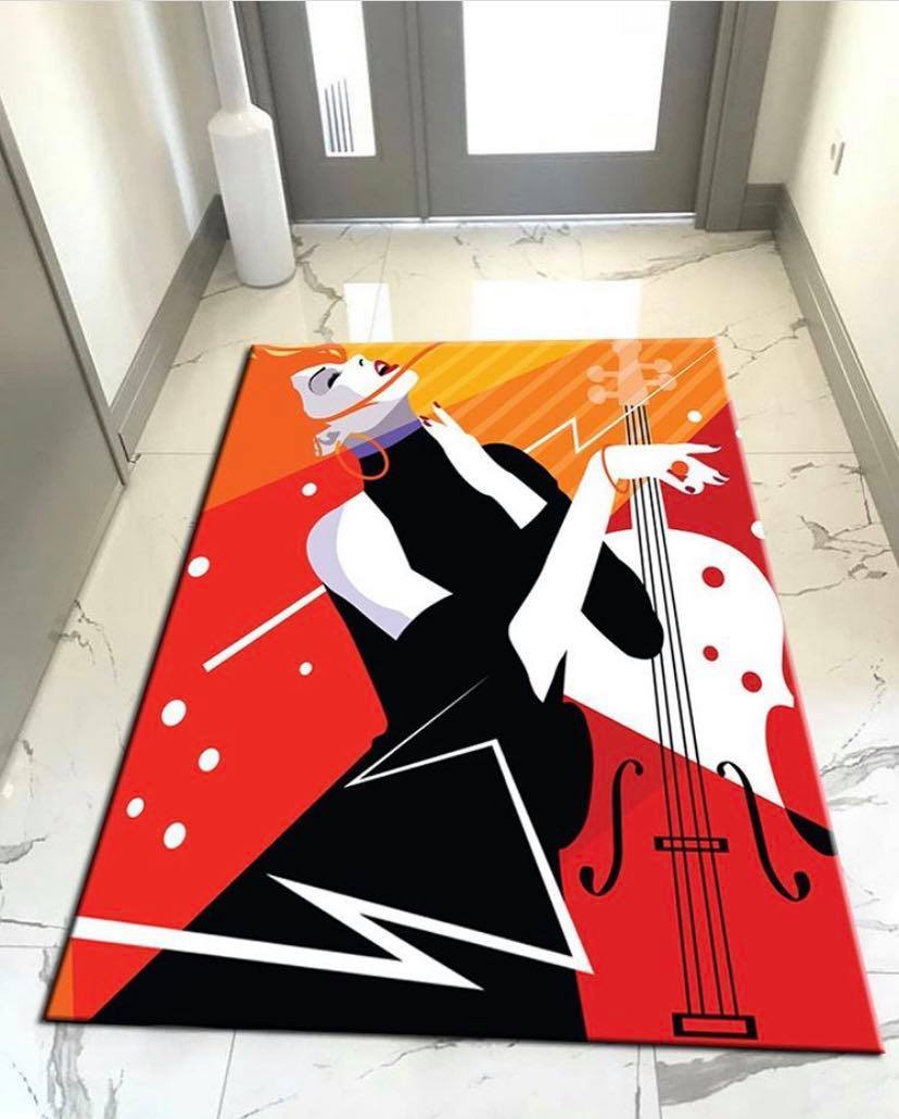 Çello Çalan Kadın Halı 100x150
