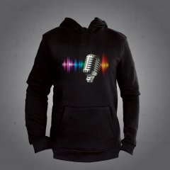 Mikrofon Renkli Kapüşonlu Sweatshirt Hoodie