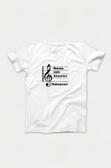 Müzik Aşkı Besteler Shakespeare Beyaz Tshirt Unisex