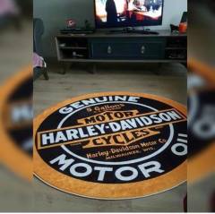 Harley Davidson Motor Genuine Yuvarlak Halı