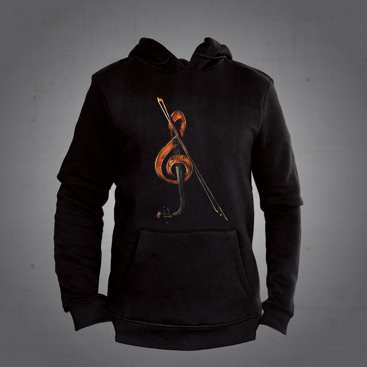 Keman Kapüşonlu Sweatshirt Hoodie Black L