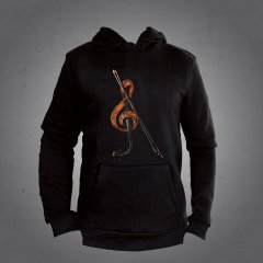 Keman Kapüşonlu Sweatshirt Hoodie Black L