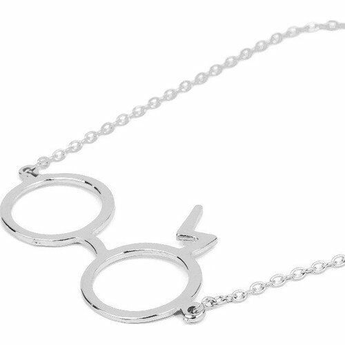 Harry Potter Gözlük Kolye Örme Zincir