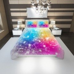 Renkli Notalar Yatak Örtüsü Tek Kişilik