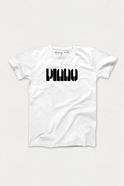 Herşey Nota Piano Beyaz T-shirt