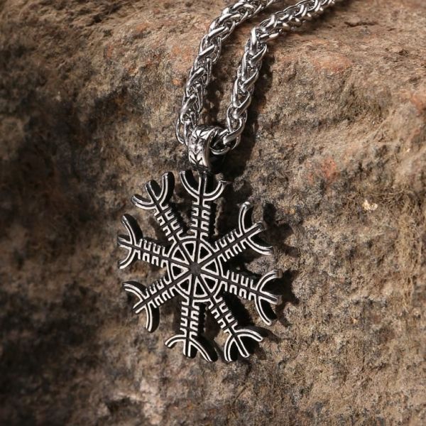 Viking Sembol Muska Paslanmaz Çelik Gümüş Erkek Kolye