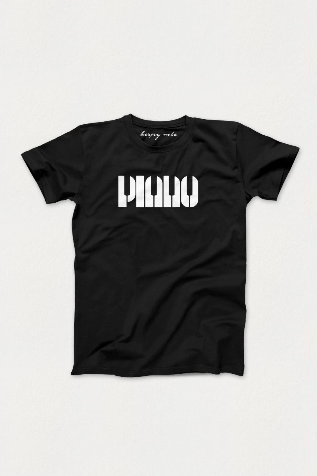 Herşey Nota Piyano Piano Siyah Tshirt