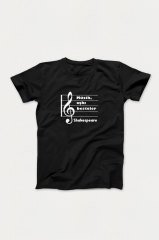 Müzik Aşkı Besteler Shakespeare Siyah Tshirt Unisex