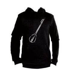 Bağlama Kapüşonlu Sweatshirt Hoodie Black
