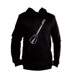 Bağlama Kapüşonlu Sweatshirt Hoodie Black L