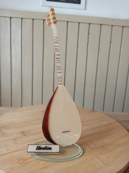 Bağlama Saz Cam Biblo Hediyelik Evet