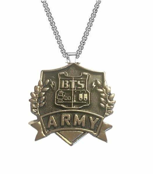 Bts Örme Zincir Gümüş Çelik Kolye