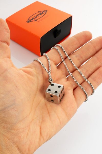 Zar Kolye Gotik Erkek Takı Paslanmaz Çelik 316L Kaliteli Gümüş Kolye