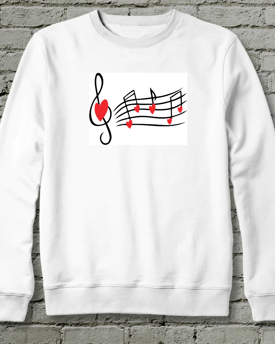 Sol Anahtar Kalp Swatshirt Unisex L