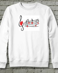 Sol Anahtar Kalp Swatshirt Unisex L