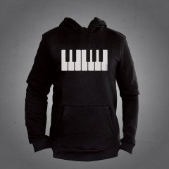 Piyano Kapüşonlu Sweatshirt Hoodie L