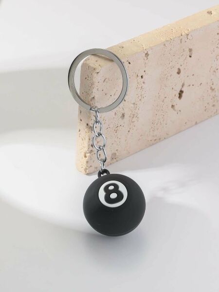 8 Numara Bilardo Topu Anahtarlık - Çanta Süsü