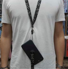 Siyah Nota Telefon veya Yaka Kartı Askılığı