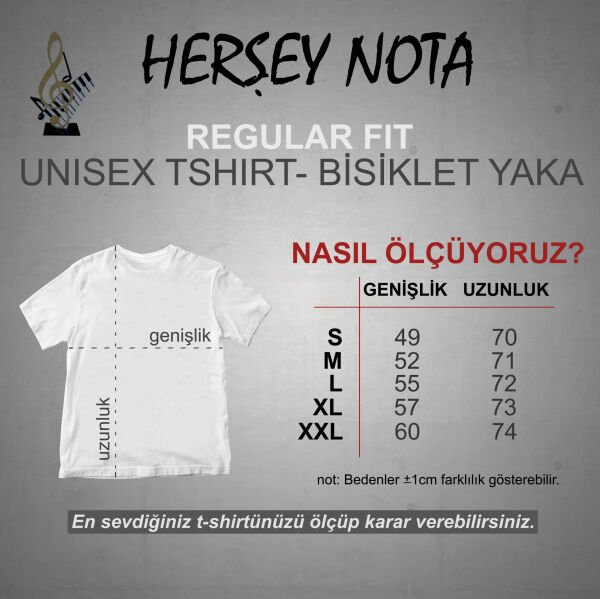 Herşey Nota Atatürk Nota T-shirt Beyaz Unisex