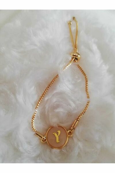 Altın Sedef Ayarlanabilir Kadın Gold Asansörlü Y Harf Bileklik