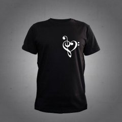 Fa Anahtar Sol Anahtar Siyah Tshirt L