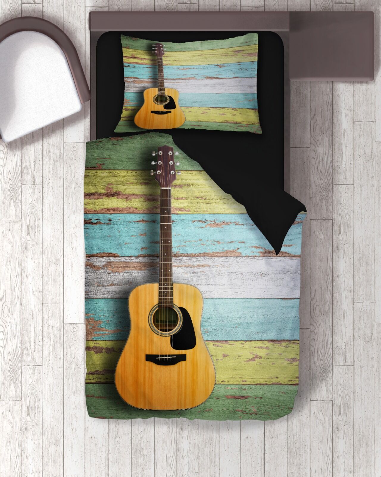 Gitar Nevresim Takımı Tek Kişilik