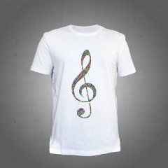 Renkli Sol Anahtar Tshirt L