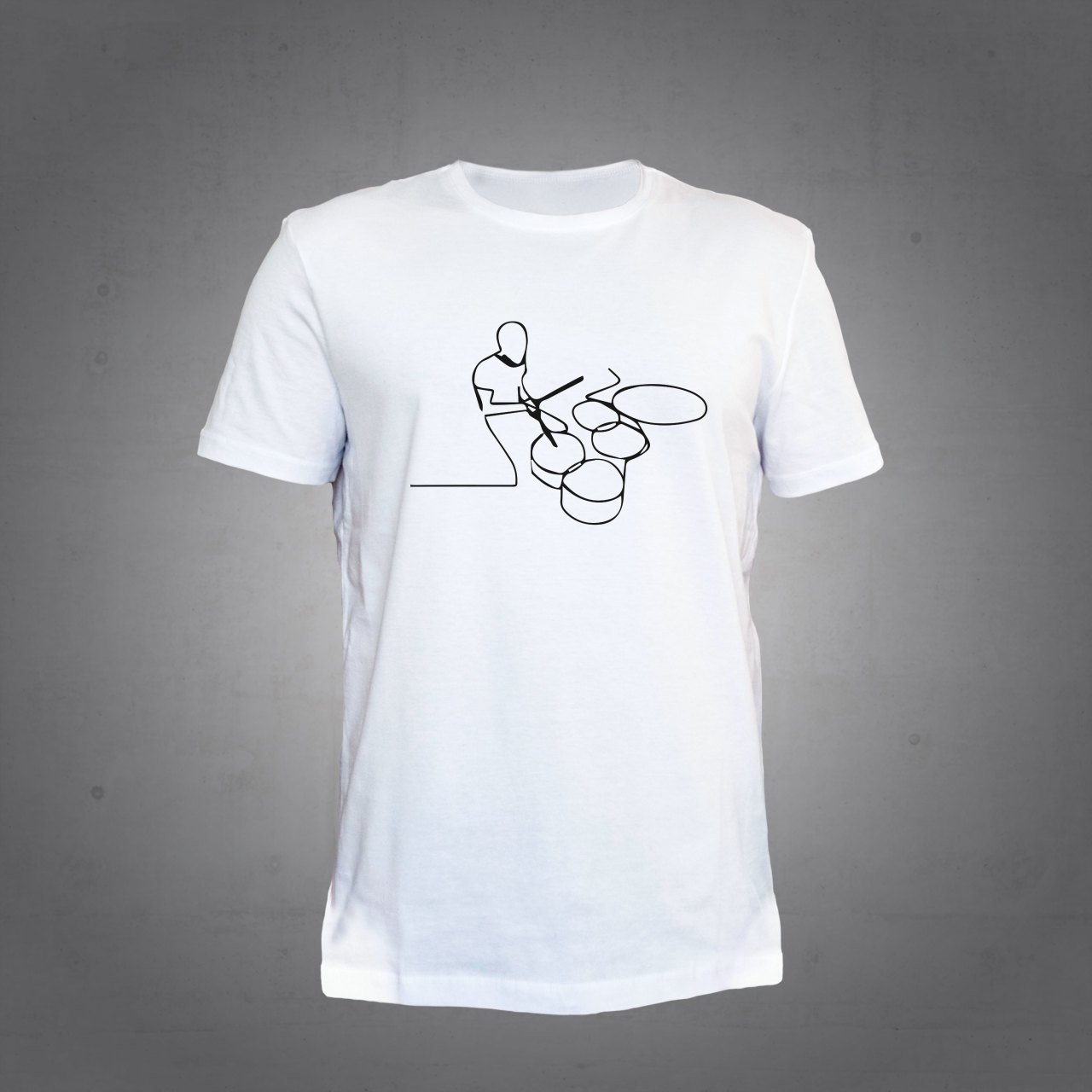 Bateri Çalan Adam Beyaz Tshirt