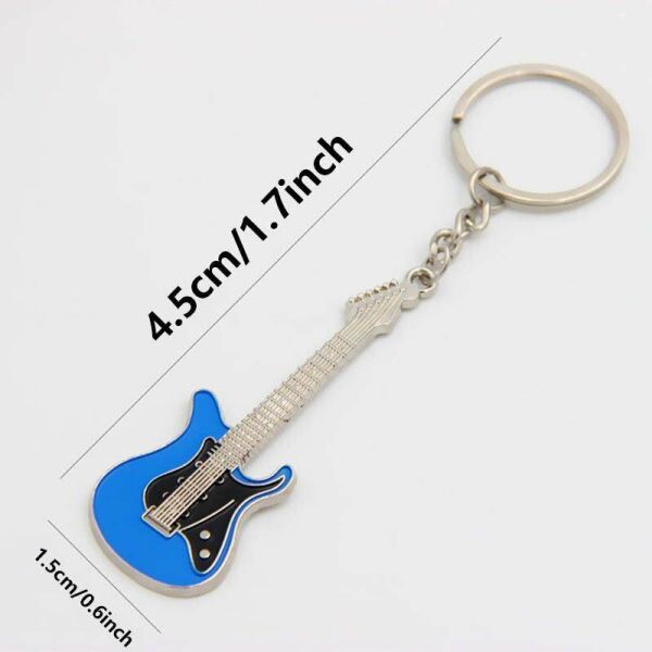 Gitar Mavi Gitarist Hediye Anahtarlık veya Çanta Süsü
