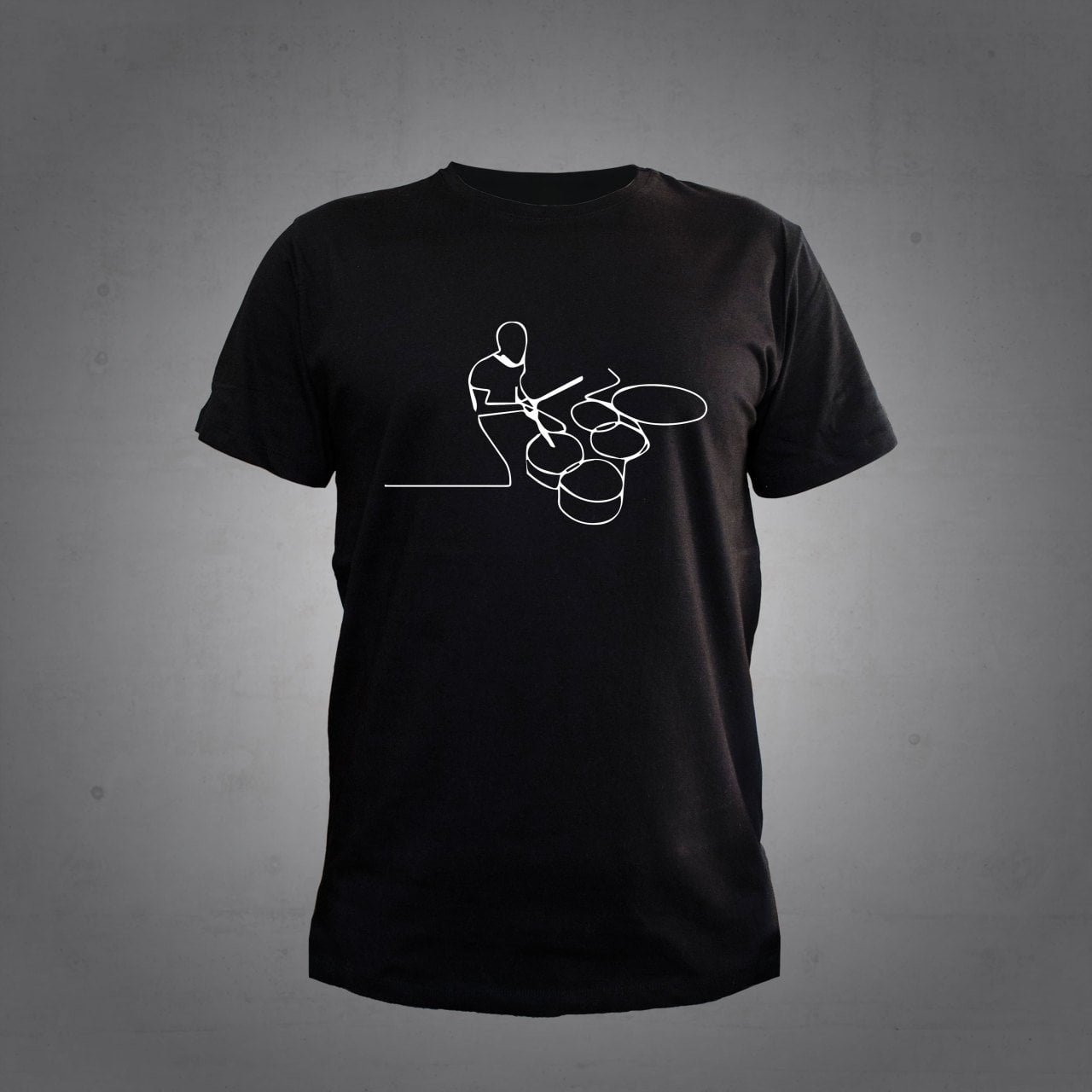 Bateri Çalan Adam Siyah Tshirt L